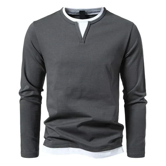 Luis™ | Maglia a maniche lunghe in cotone pettinato premium